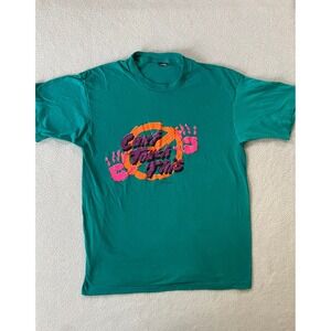 Vintage 90's Air Waves Mens Extra Large T-Shirt Teal Cant Touch This Neon Print